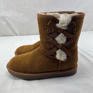 Koolaburra by UGG Victoria Short Winter Boots Tan Girl's Size 3 1019372